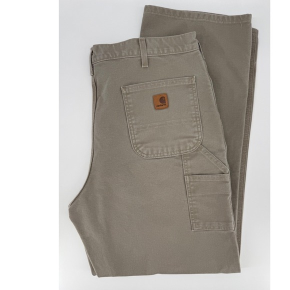Carhartt Other - Carhartt Pants Mens 40x34 Beige Tan Cotton Canvas Carpenter Workwear B11 DES